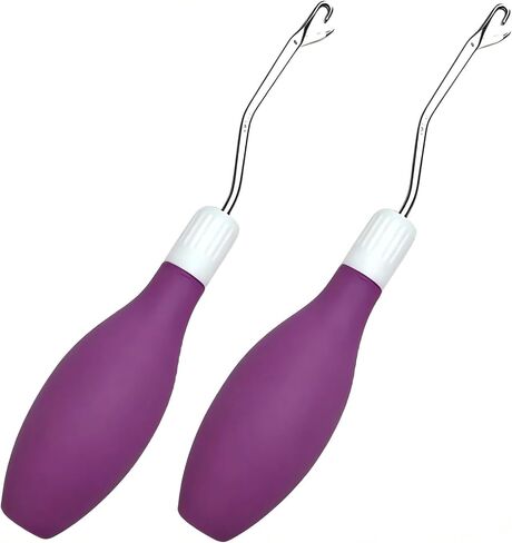 2 Pcs Latch Hook Tool, Silicone Handle Bent Tool 6.7 Inches Latch Hook Crochet Needle for Crochet Rug Carpet Crafts in Saudi Arabia