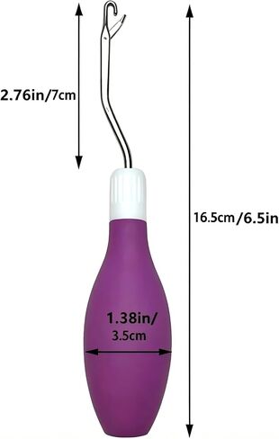 2 Pcs Latch Hook Tool, Silicone Handle Bent Tool 6.7 Inches Latch Hook Crochet Needle for Crochet Rug Carpet Crafts in Saudi Arabia