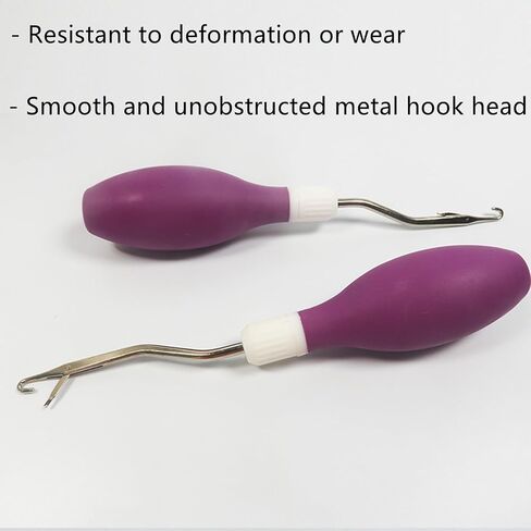 2 Pcs Latch Hook Tool, Silicone Handle Bent Tool 6.7 Inches Latch Hook Crochet Needle for Crochet Rug Carpet Crafts in Saudi Arabia