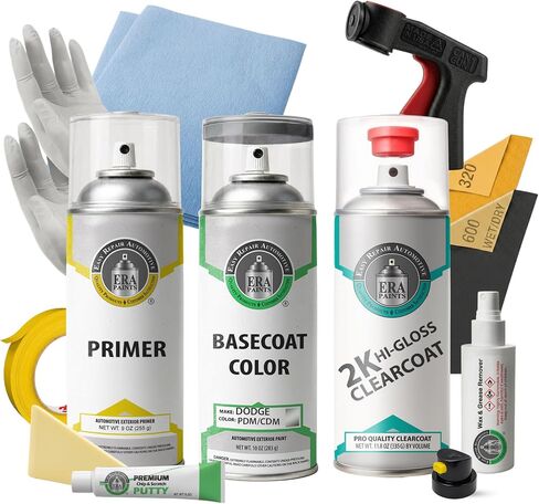 ERA Paints (PDM Mineral Gray Metallic Compatible/Replacement for DODGE Ram Series 2005-2013 Exact Match Touch Up Spray Paint Clearcoat and Primer in Saudi Arabia