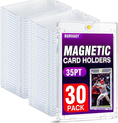 BURVAGY 200ct 35pt Magnetic Card Holder Case Sleeves One Touch Card Holders in Saudi Arabia