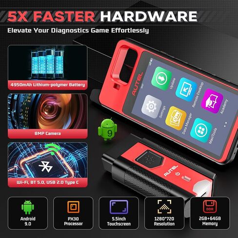 الماسح الضوئي Autel MaxiPRO MP808BT PRO Android 11 [تحديثات مجانية لمدة عامين]، ترميز ECU على مستوى الموزع لعام 2023، ترقية MS906BT MP808S MP808 MP808BT، ثنائي الاتجاه كامل، أكثر من 30 خدمة، تشخيص OE، FCA AutoAuth in Kuwait