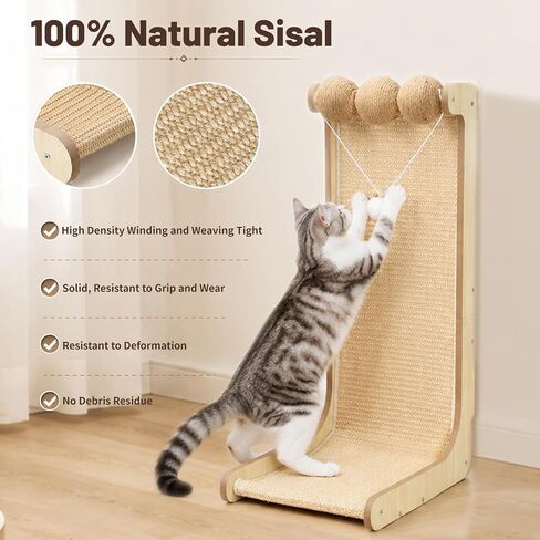 26.8 "Large Sisal Cat Scratcher with Sisal Ball and Bell Plush Toy in Kuwait