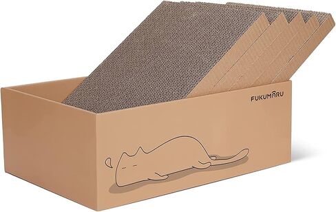 FUKUMARU 5 PCS Cat Scratching Boards, 11.4 Inch Ex-Large Cat Scratcher Box in Kuwait