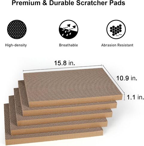 FUKUMARU 5 PCS Cat Scratching Boards, 11.4 Inch Ex-Large Cat Scratcher Box in Kuwait
