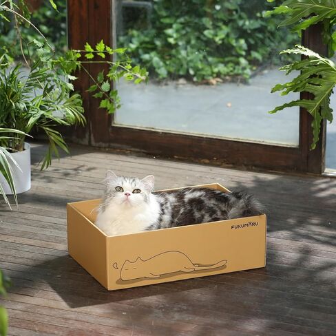 FUKUMARU 5 PCS Cat Scratching Boards, 11.4 Inch Ex-Large Cat Scratcher Box in Kuwait