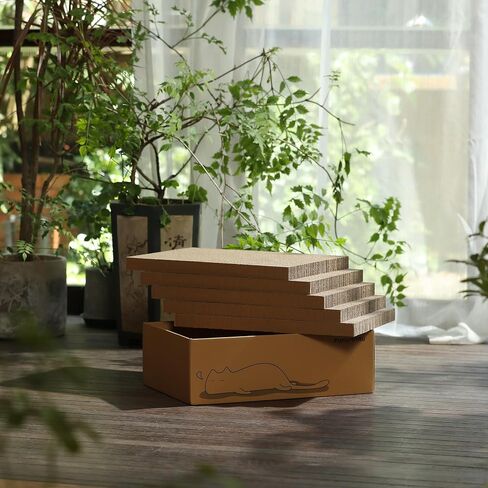 FUKUMARU 5 PCS Cat Scratching Boards, 11.4 Inch Ex-Large Cat Scratcher Box in Kuwait