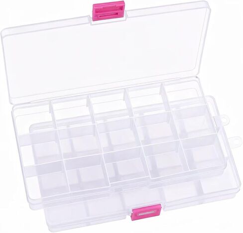 IOOLEEM Bead Organizer Box, 15 Grids 4 Pack Adjustable Dividers Storage Box in Saudi Arabia