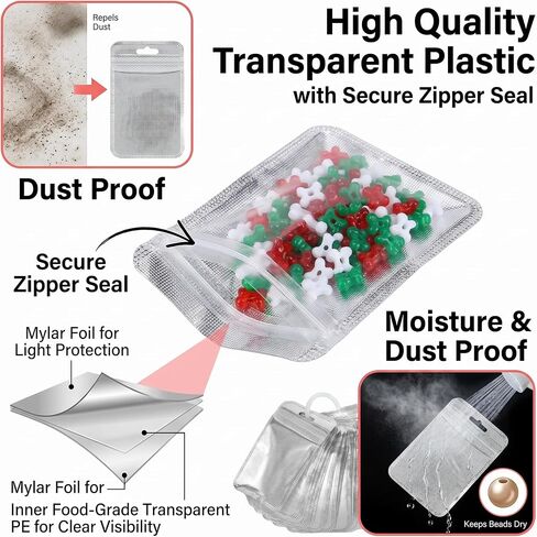 50 Pcs Diamond Painting Storage Bags,Clear Ziplock Craft Organizer Pouches in Saudi Arabia