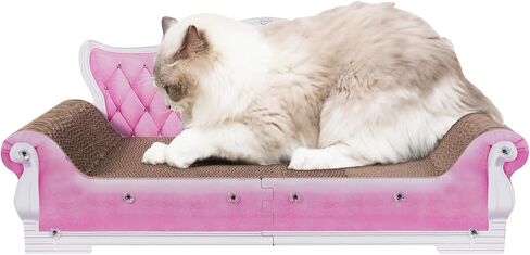 5 Packs in 1 Cat Scratch Pad with Box for Indoor Cats, Larger-Sized Durable Recyclable and Reversible Cardboard Cat Scratching Pad for Rest and Play in Kuwait