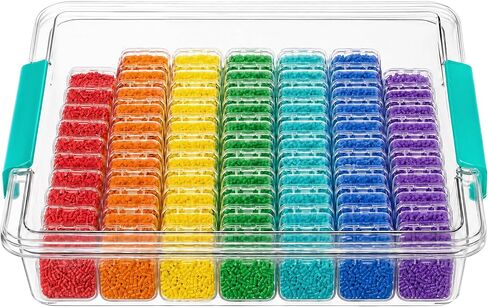 HBlife Bead Organizer Box, 82 PCS Bead Storage Containers with Lids for Small Items, Mini Storage Containers for Jewelry, Diamonds, Nails, Charms, Rhinestones, Bracelets, Screws, Seeds and Small Parts in Kuwait