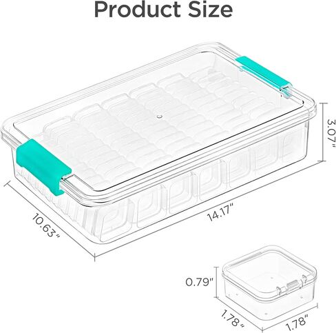 HBlife Bead Organizer Box, 82 PCS Bead Storage Containers with Lids for Small Items, Mini Storage Containers for Jewelry, Diamonds, Nails, Charms, Rhinestones, Bracelets, Screws, Seeds and Small Parts in Kuwait