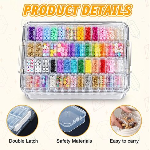 Makebloom 120pcs Bead Organizer Boxes with Labels and Tweezers in Saudi Arabia