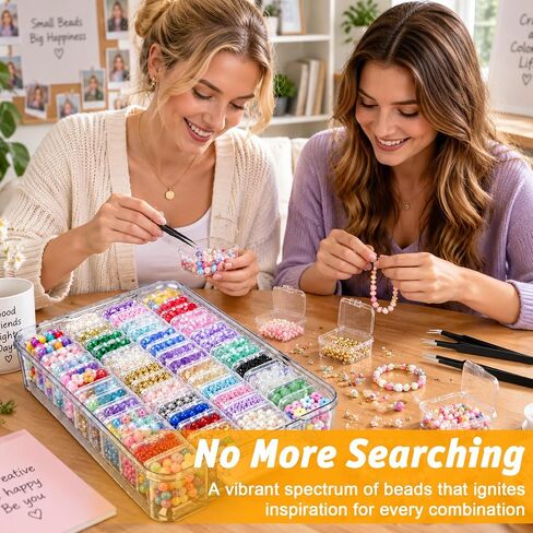 Makebloom 120pcs Bead Organizer Boxes with Labels and Tweezers in Saudi Arabia