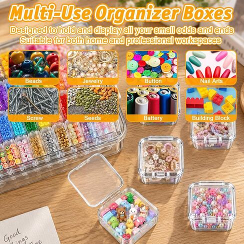 Makebloom 120pcs Bead Organizer Boxes with Labels and Tweezers in Saudi Arabia
