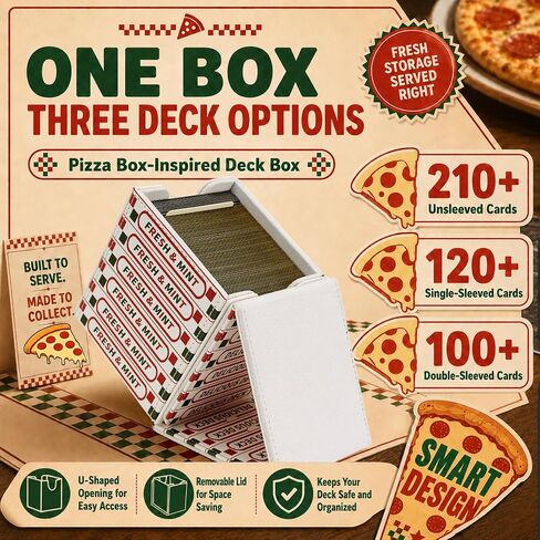 Venssu Pizza Box Themed MTG Deck Box for TMNT Cards in Kuwait