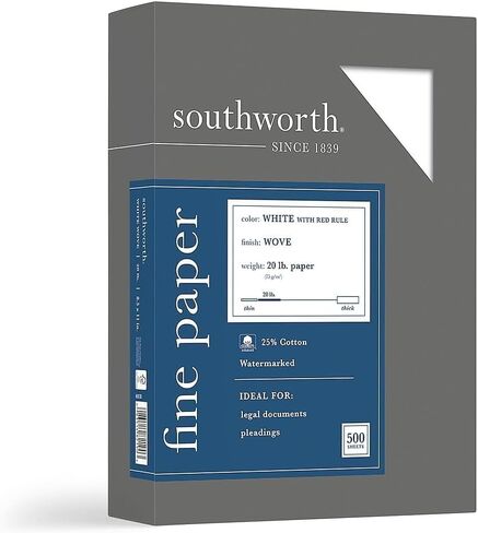 ورق عمل Southworth 25% قطني مخطط، 8. 5 × 11 بوصة، in Kuwait