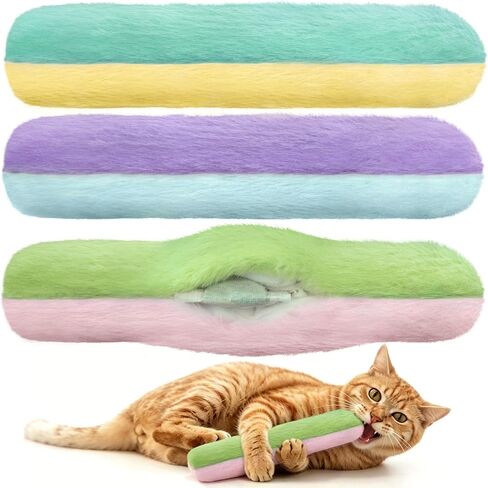 Retro Shaw Cat Toys Pillows, Refillable Catnip Kicker Toys for Indoor Cats in Saudi Arabia