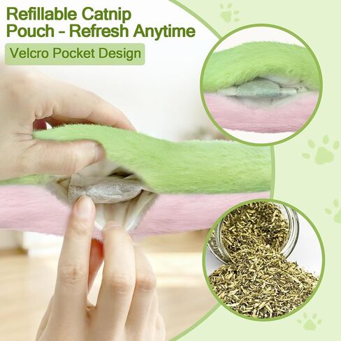 Retro Shaw Cat Toys Pillows, Refillable Catnip Kicker Toys for Indoor Cats in Saudi Arabia