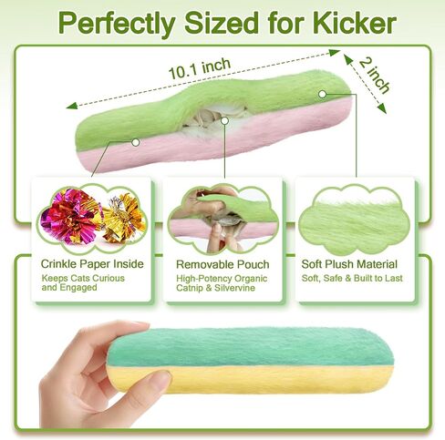 Retro Shaw Cat Toys Pillows, Refillable Catnip Kicker Toys for Indoor Cats in Saudi Arabia