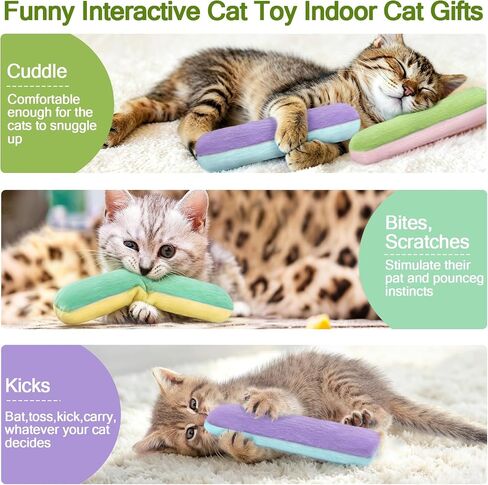 Retro Shaw Cat Toys Pillows, Refillable Catnip Kicker Toys for Indoor Cats in Saudi Arabia