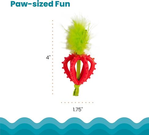 Catstages Dental Strawberry Teether Cat Chew Toy with Catnip, 4" in Saudi Arabia