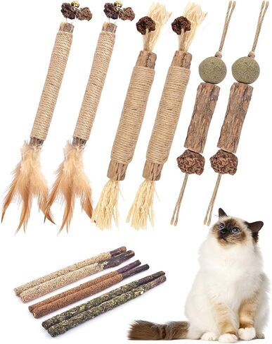 TINDTOP Catnip Chew Toys for Cats, 12 Pack Natural Silvervine Sticks in Kuwait
