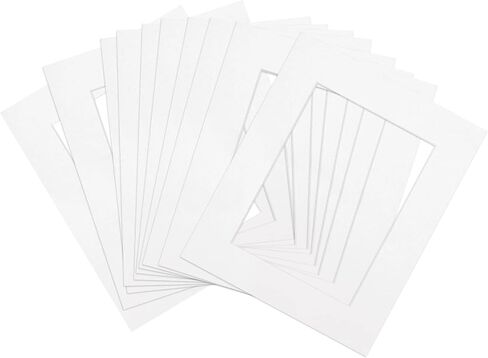uxcell 8.2" x 11.6" Picture Mat, Core Bevel Cut Frame Mattes for 6" x 8" Photos Pictures Artwork Painting Display, White 10 Pcs in Saudi Arabia