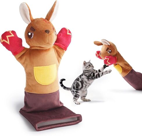 Cat Wrestling Glove, 22 inch Cat Puppet Wrestler with 5 Catnip Pouches & 3 Layer Resistant Protection, Interactive Cat Toy with Treat Pocket for Boredom Relief & Mental Stimulation in Kuwait