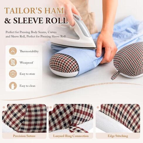 Buzzlett 2 Pcs Tailor's Ham and Seam Roll Set, Pressing Tools for Sewing in Saudi Arabia