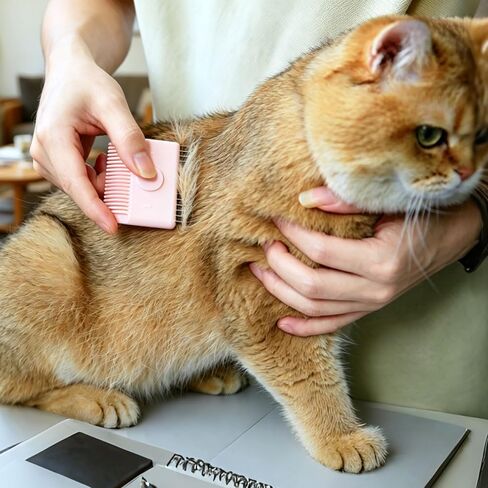 Cat Combs Set of 2, Portable Grooming Tool, Small, Pink & Green in Kuwait