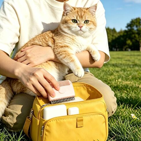 Cat Combs Set of 2, Portable Grooming Tool, Small, Pink & Green in Kuwait