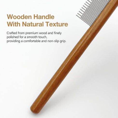 Solid Wood Pet Comb – Fine-Tooth Grooming Tool for Dogs, Cats, and Rabbits, Comfortable Grip and Safe for Skin in Saudi Arabia