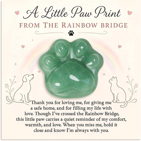 Pet Loss Sympathy Gift, Opalite Paw with Rainbow Bridge Card, in Loving Memory Keepsake, Pet Bereavement Comfort Gift, Pocket Hug for Dog Cat Loss & Grief Support for Pet Owners in Kuwait