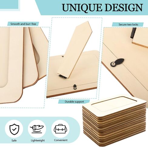 RYKOMO 12 Pieces DIY Wooden Picture Frames, Unfinished Solid Wood Photo Picture Frames for 4 x 6 in Photos, Standing Wooden Picture Frame for DIY Crafts Wood Decorate Gift in Kuwait
