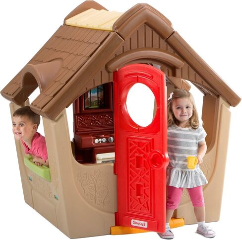 Simplay3 Garden View Cottage, Kids Indoor Outdoor Playhouse for 4 or More Children 18 Months and up (52" H x 40" L x 48" W) in Kuwait