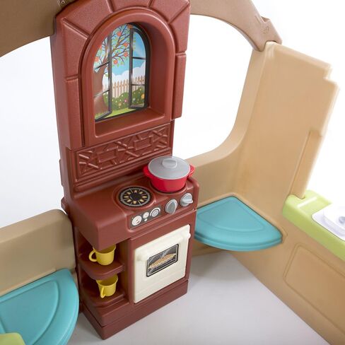 Simplay3 Garden View Cottage, Kids Indoor Outdoor Playhouse for 4 or More Children 18 Months and up (52" H x 40" L x 48" W) in Kuwait