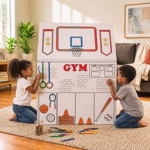 Easy Playhouse Cardboard School - Pretend Play Fort for Ages 3+ in Kuwait