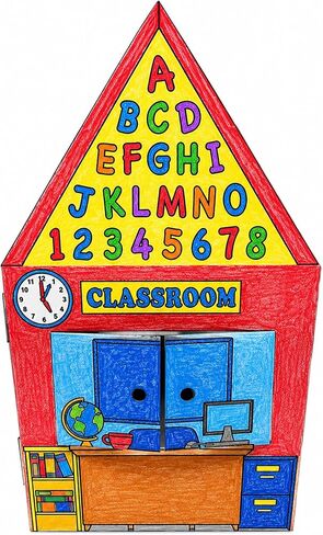 Easy Playhouse Cardboard School - Pretend Play Fort for Ages 3+ in Kuwait