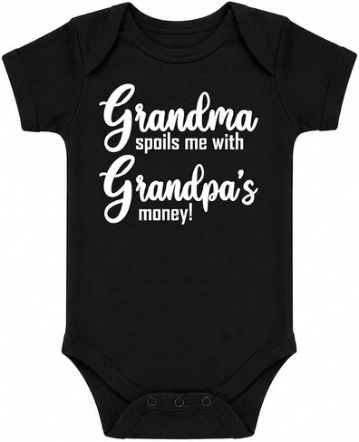CBTwear Grandma Spoils Me With Grandpa's Money - Funny New Grandchild Presents - Cute Infant One-Piece Baby Bodysuit in Kuwait