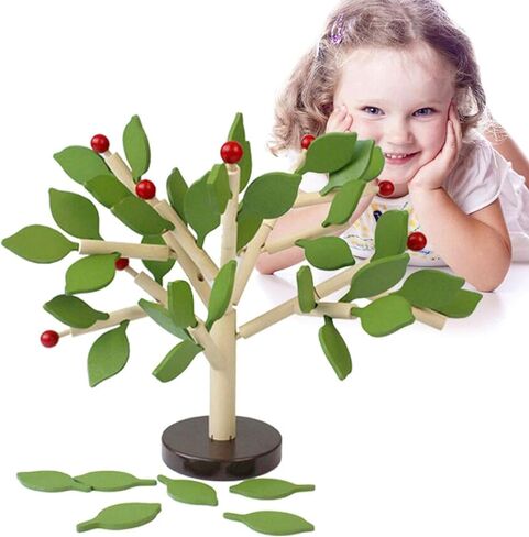 Early Childhood Building Blocks Wooden Assembling Tree Combination Boys and Girls DIY Disassembly Puzzles Educational Toys Home Office Decoration (Green)-3 Yrs+ in Saudi Arabia