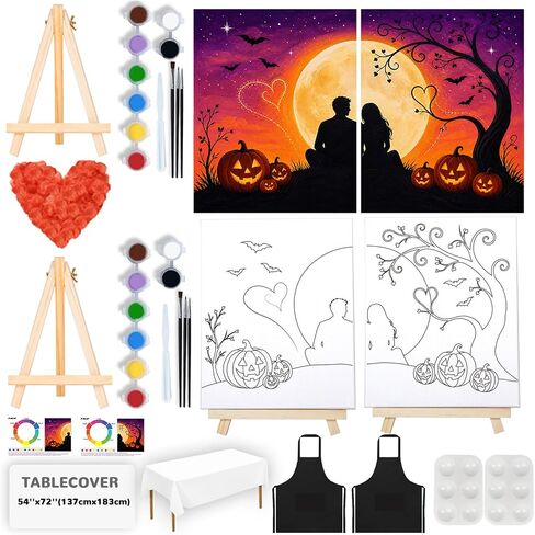 PAILIM Sip and Paint kit for Adults Moon Night Pre Drawn Canvas Party Kits in Saudi Arabia