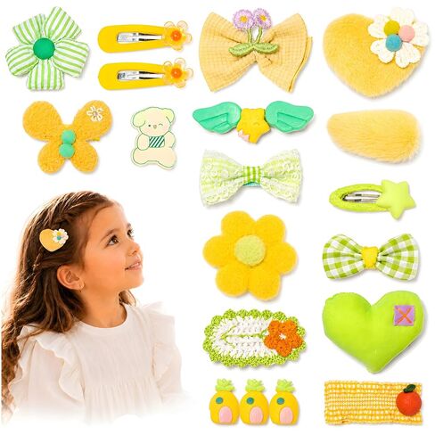 Hair Clips for Girls 17 Pcs No Slip Assorted Barrettes for Kids Bows Blue Purple Cute Hair Accessories for Little Girls Teens Toddlers Child Kids Gifts in Kuwait