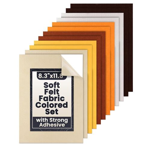 Black Felt Sheets 12 Pcs, Sticky-Back A4 Craft Fabric, 8.3 x 11.8 in in Kuwait