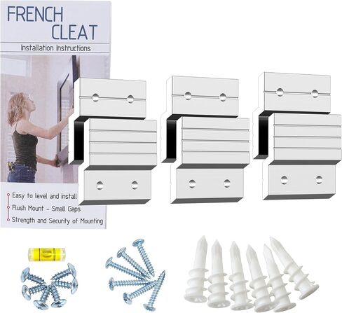 Heavy Duty French Cleat Hanger 12 inch - Z Bar Hanger Wall Mounting Brackets,French Cleat Picture Hanger French Cleat Wall Mount for Hanging Frame,Mirror,Whiteboard,Float Cabinet Shelf,Décor in Kuwait