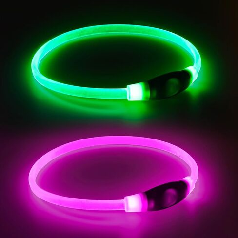 2 Packs Light Up Dog Collar, Kpuplol USB Rechargeable Dog Lights for Night in Kuwait