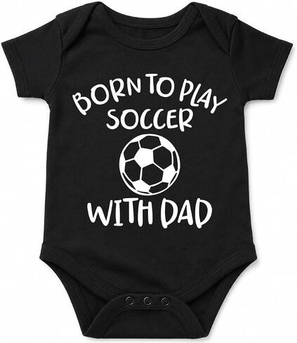 Born to Play Soccer with Dad - Sports Football Funny Baby Bodysuit in Kuwait