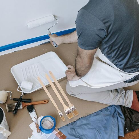 3pcs Angled Paint Brush with Long Handle, Reusable Soft Bristles in Saudi Arabia