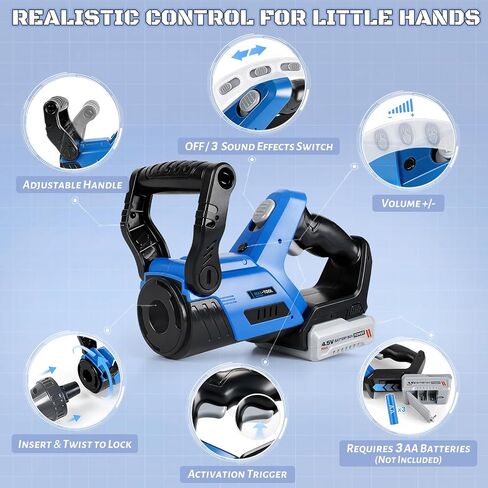 Dreamon 3 in 1 Kids Tool Set, Kids Leaf Blower, Weed Wacker Toy, Trimmer, 8PCS Kids Power Lawn Tools with Realistic Sounds & Motion, Volume +/-, Outdoor Toy, Christmas Birthday Gifts for Boy 3 4 5 6 in Saudi Arabia