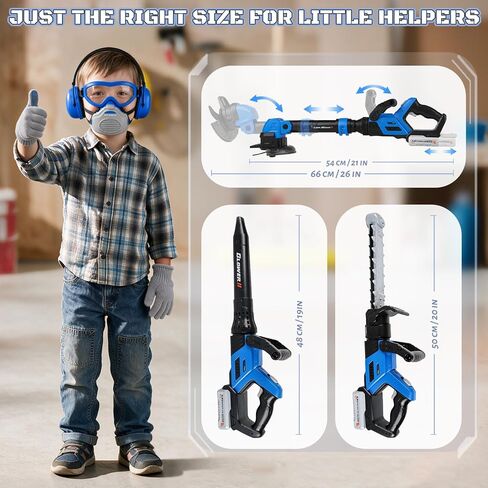Dreamon 3 in 1 Kids Tool Set, Kids Leaf Blower, Weed Wacker Toy, Trimmer, 8PCS Kids Power Lawn Tools with Realistic Sounds & Motion, Volume +/-, Outdoor Toy, Christmas Birthday Gifts for Boy 3 4 5 6 in Saudi Arabia